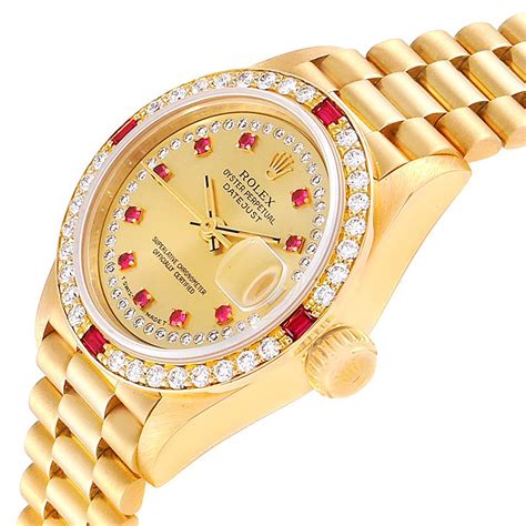 rolex rose gold president ruby and diamond dial|rolex diamond watch.